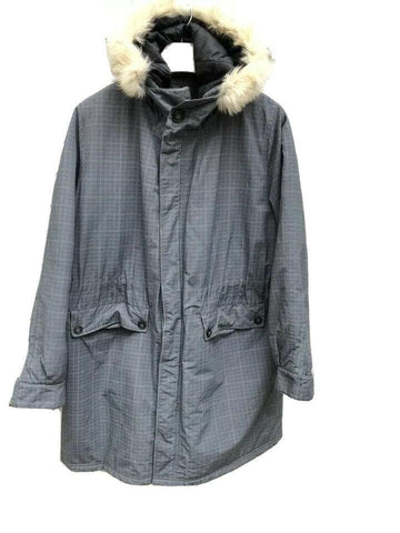A.P.C. Canadian Winter Coat Grey Checkered Parka Size M