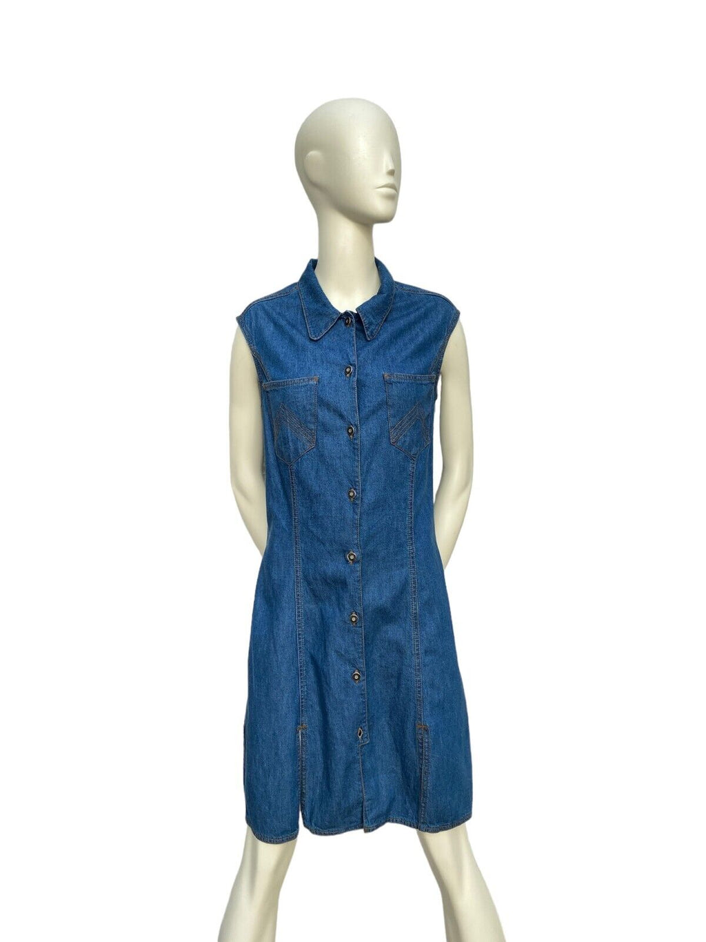 Vintage Denim Sleeveless Dress Size IT 42 EU 38 M