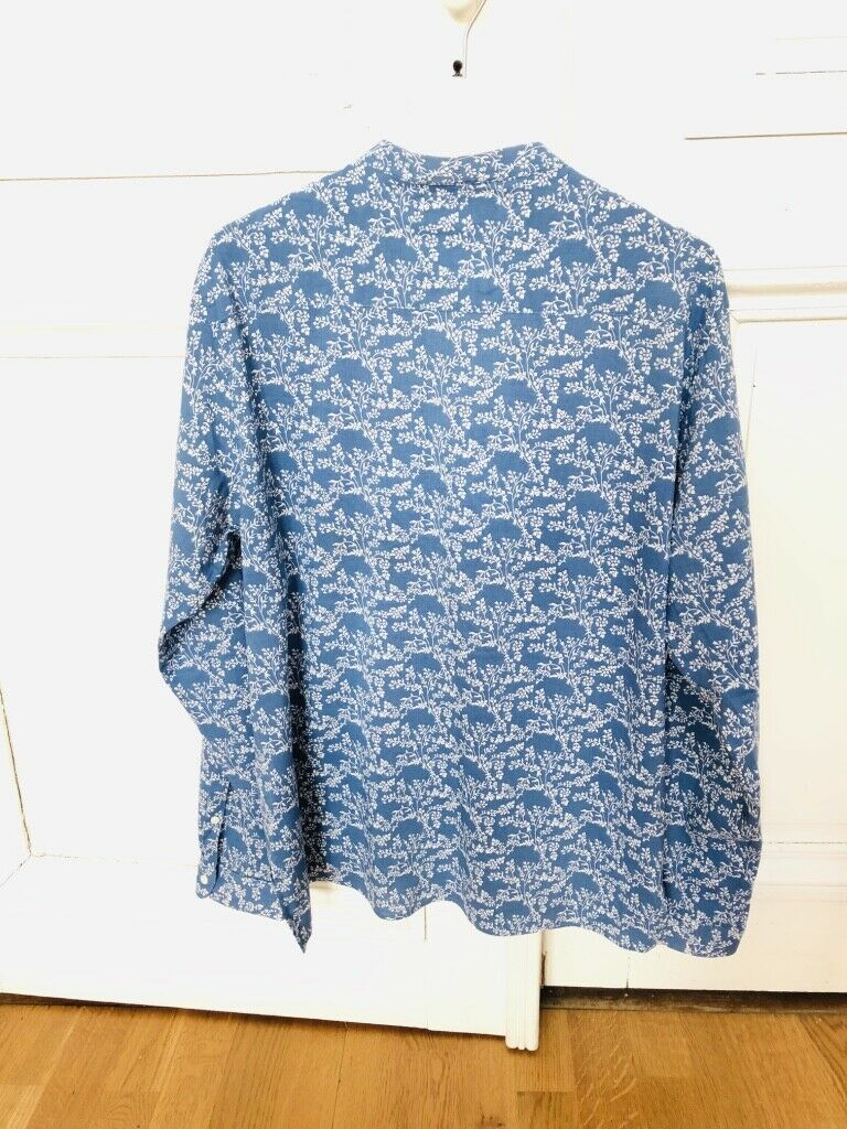 Sandro Blue Floral Shirt Size XL