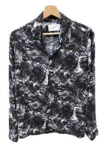 Sandro Longsleeves Black White Hawaiian Shirt  Size S