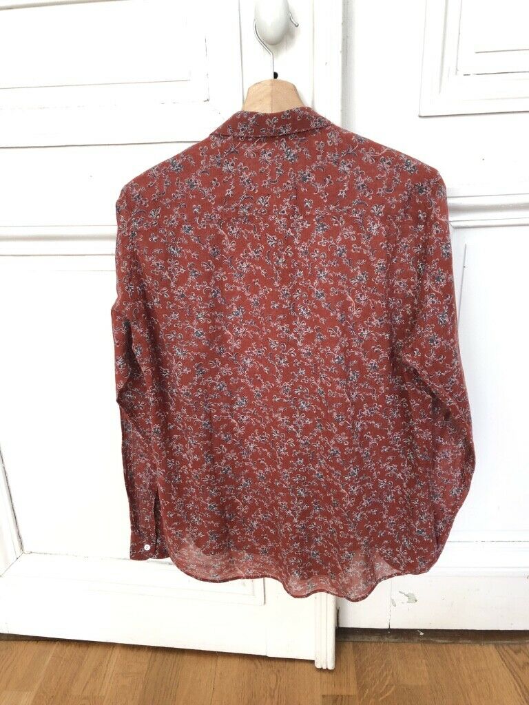 Sandro RED FLORAL SHIRT Size M