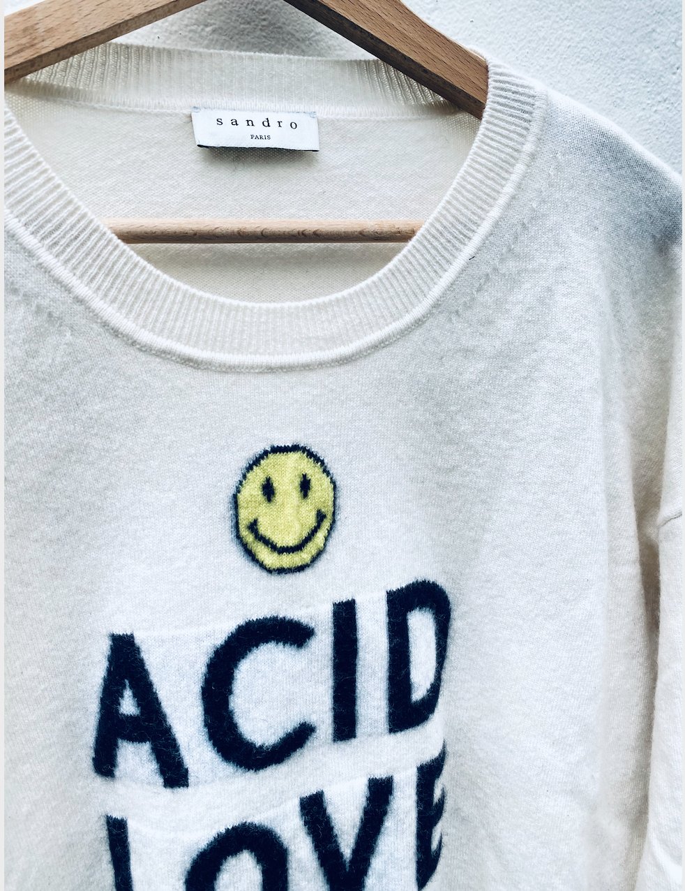 Sandro « Acid » Cream Sweater Size L