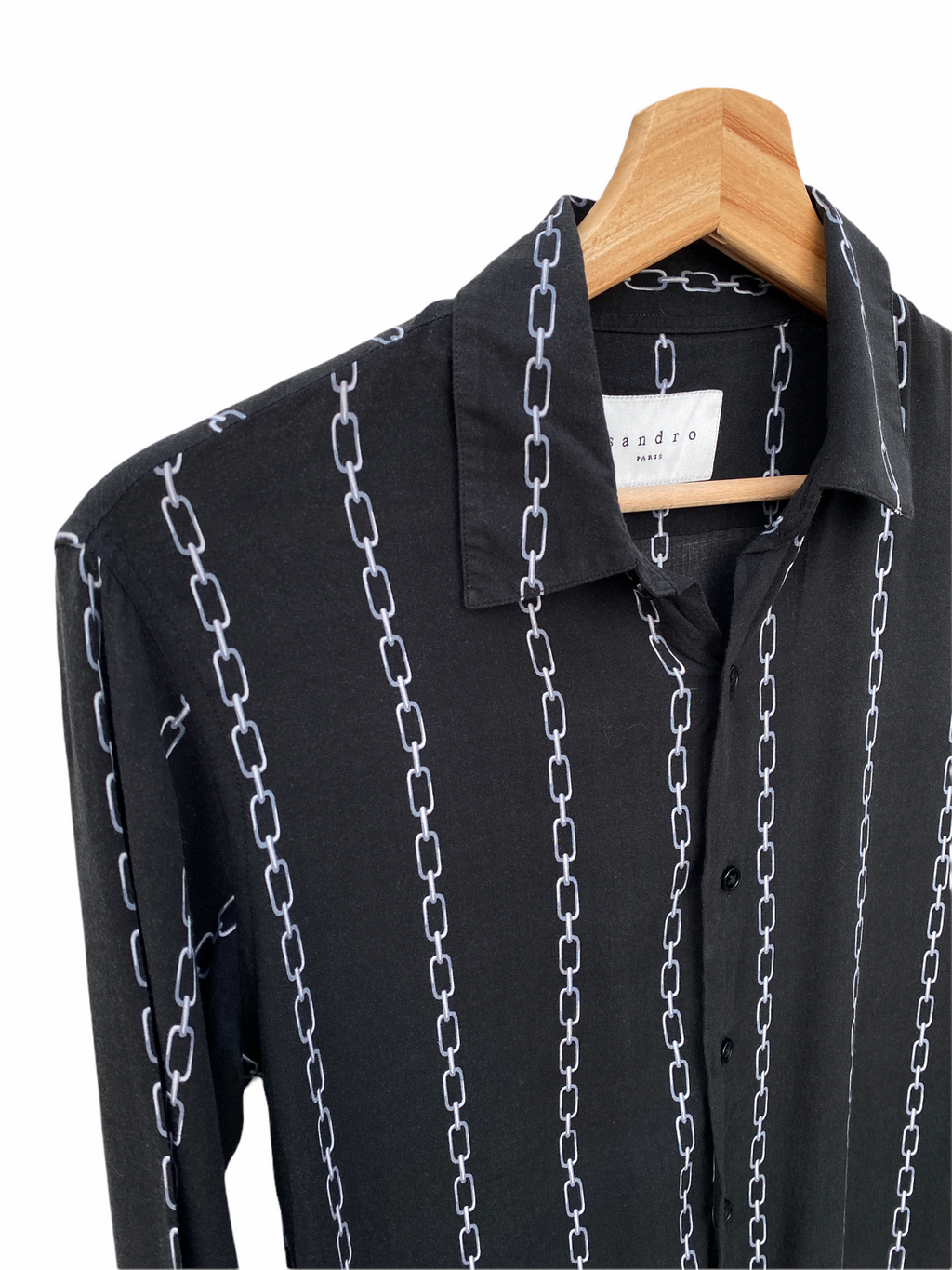 Silk Like Black chains shirt 