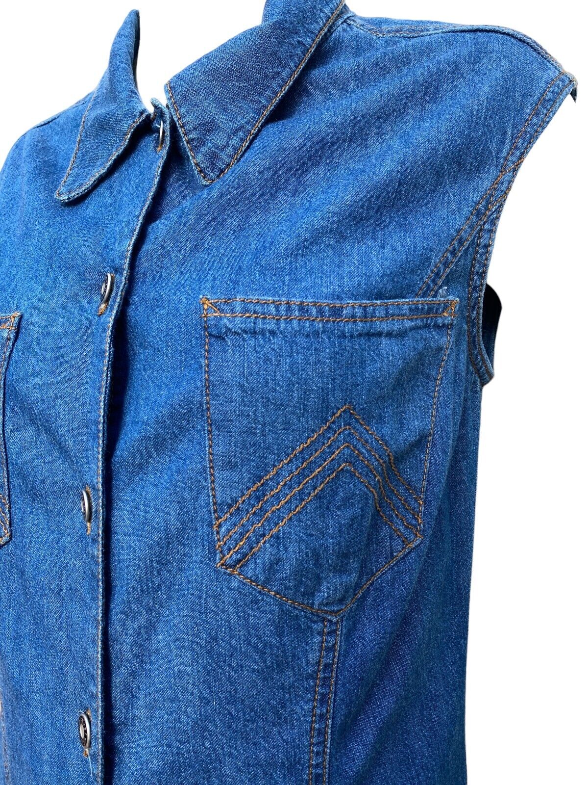 Vintage Denim Sleeveless Dress Size IT 42 EU 38 M