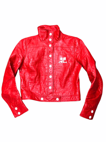 Red Vinyl Jacket  Size 36 - fits XS