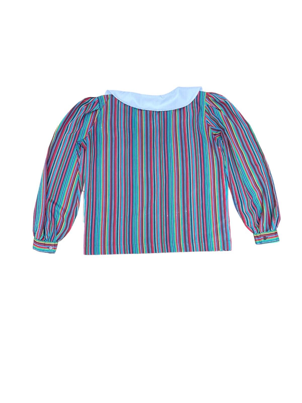 Silk Striped Blouse  Peter Pan Collar