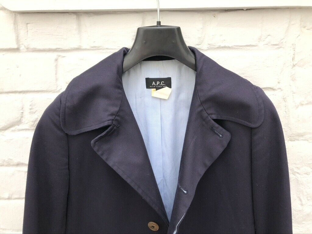 A.P.C. Navy Mac Coat - Made in France!! Size S