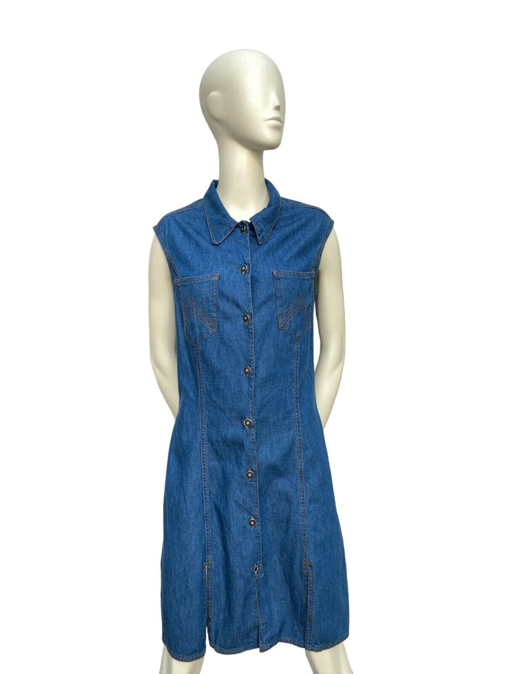 Vintage Denim Sleeveless Dress Size IT 42 EU 38 M