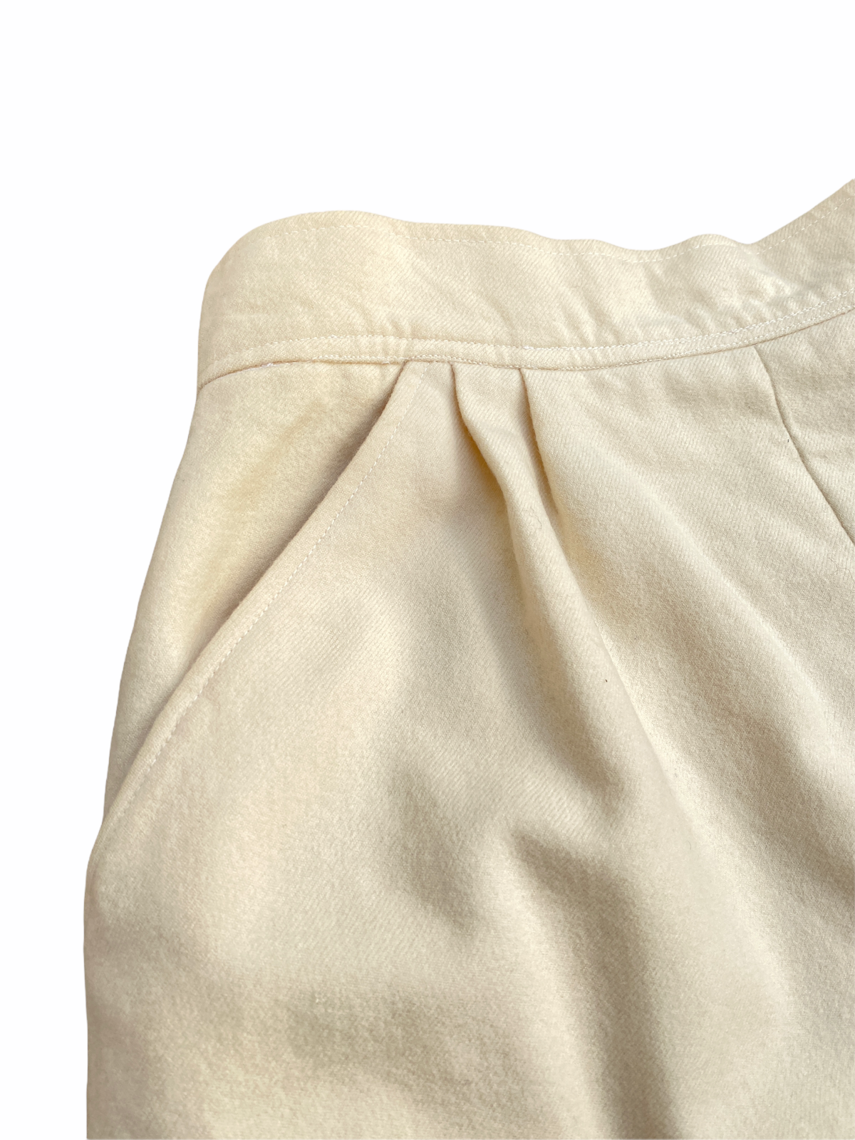 Rive Gauche  Vintage Ecru Wool Skirt