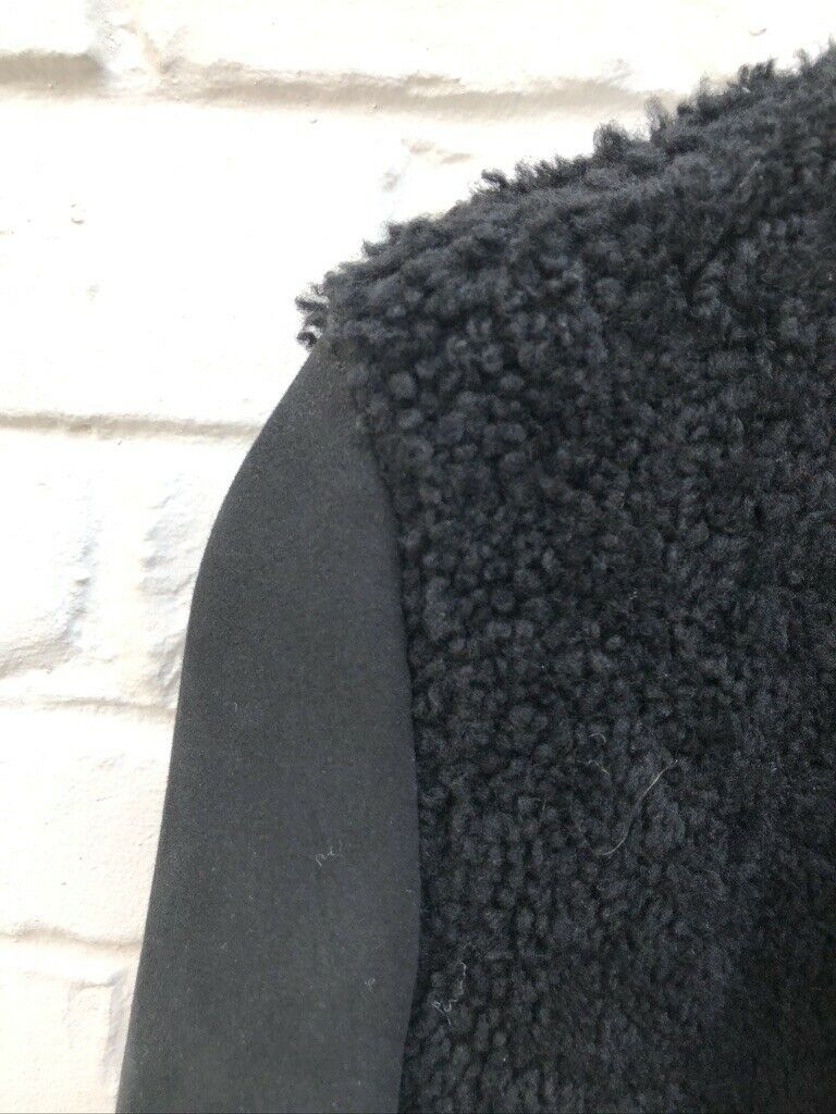 Sandro Sample Black Sheepskin Leather Jacket Size S