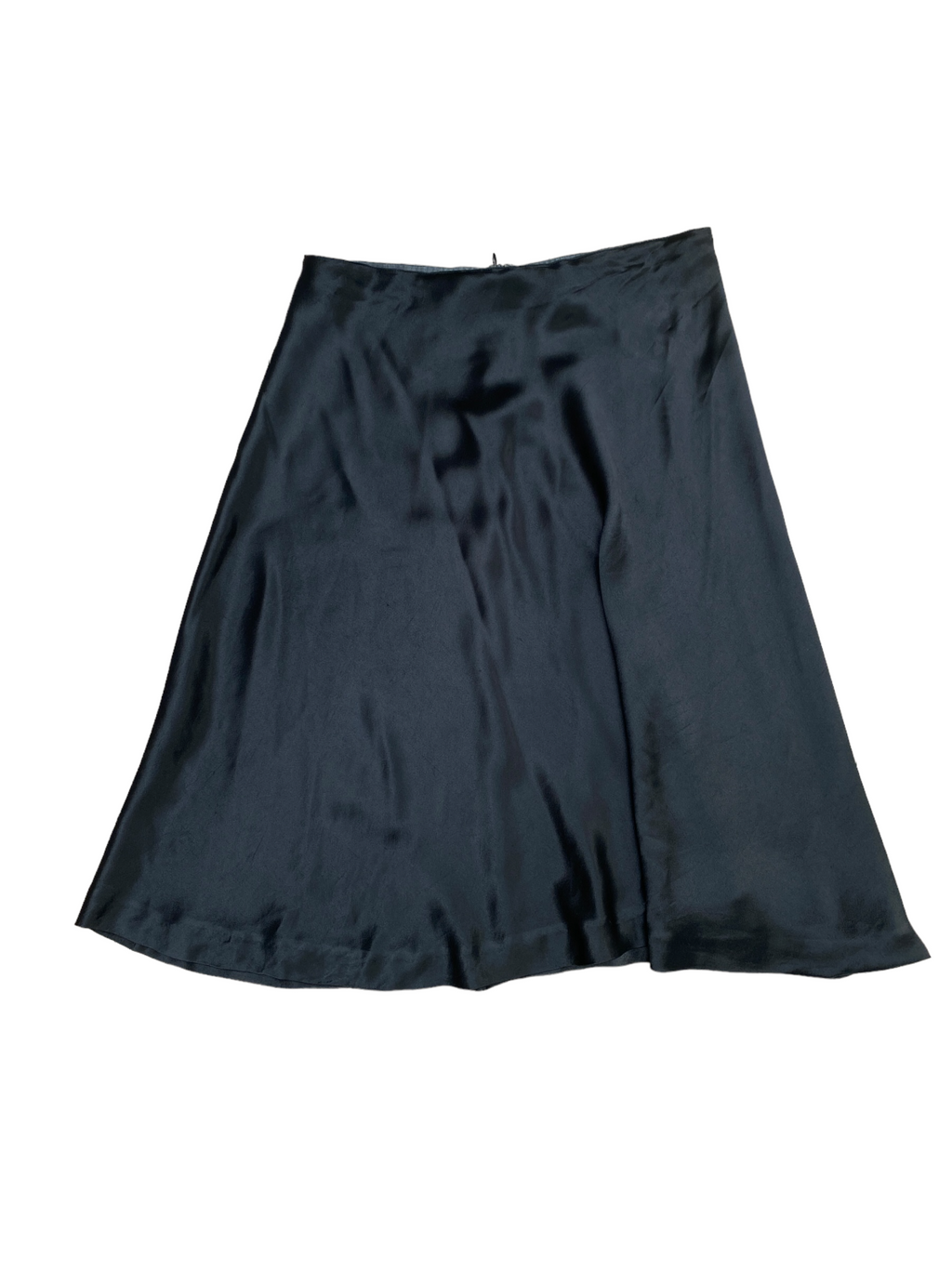Early 1990’s Vintage Skirt Black Viscose / Reverse Lining midi