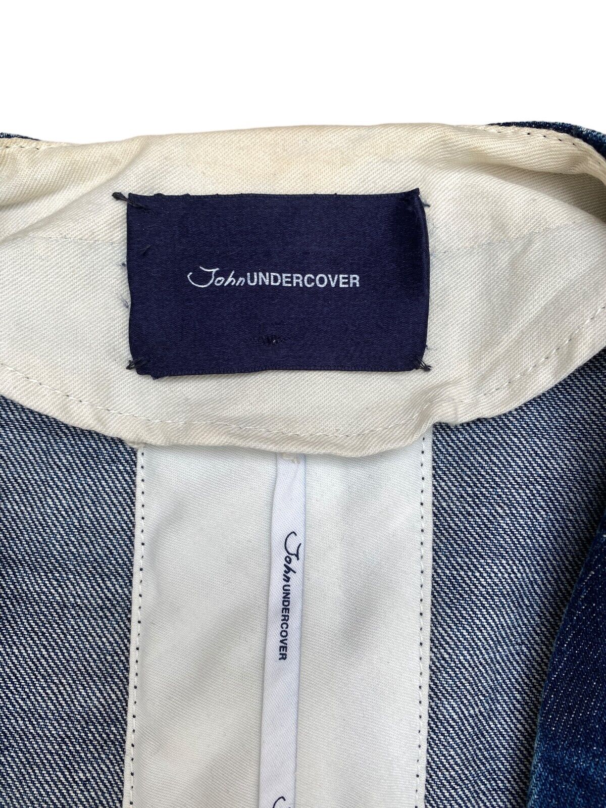 Blue Denim Collarless Coat
