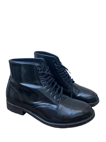 Black Patent Leather Combat Boots