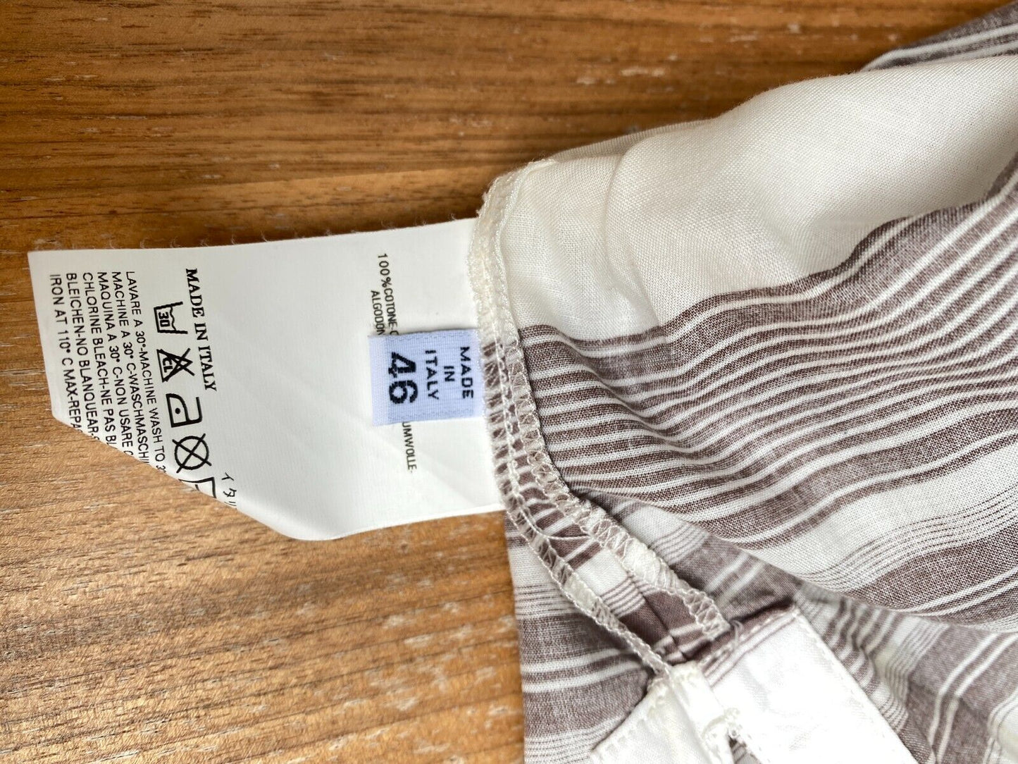 Martin Margiela  SS 2008  White brown striped tank top / Small dress  Unisex
