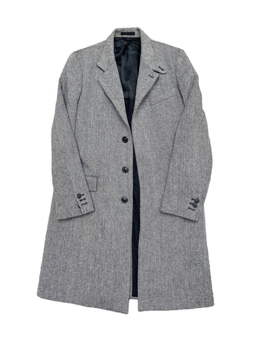 Archive FW 2004 Grey / Black Herringbone Long Coat Size 50
