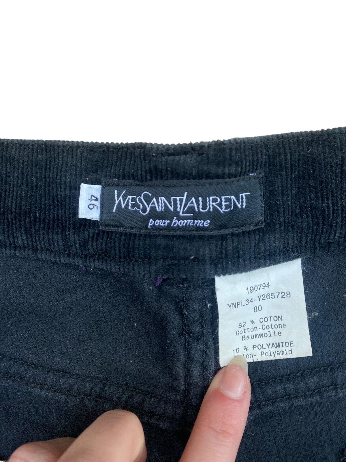 Men Black Corduroy Velvet Pants