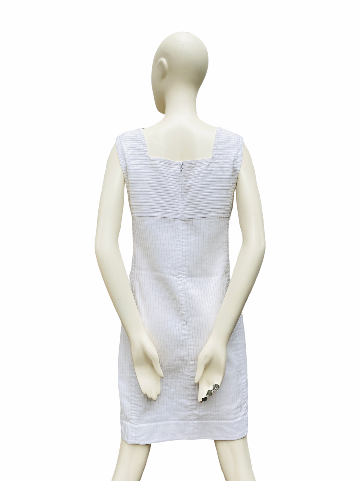 Vintage White Ribbed Dress