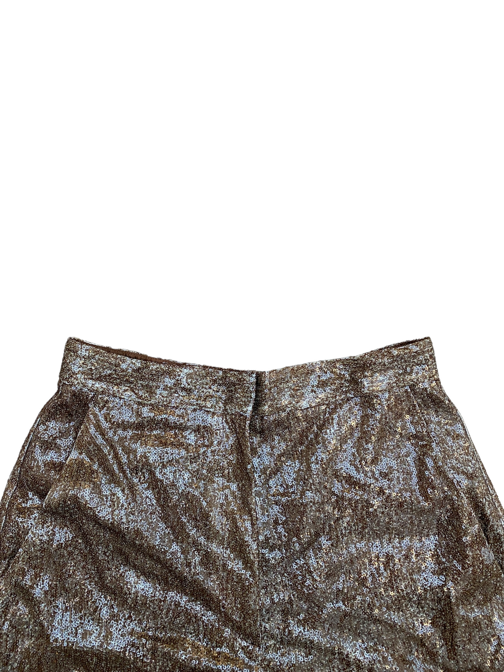 Sequined brown tobacco shorts