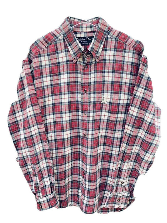 Christian Dior Checked Checkered Red Shirt Size L