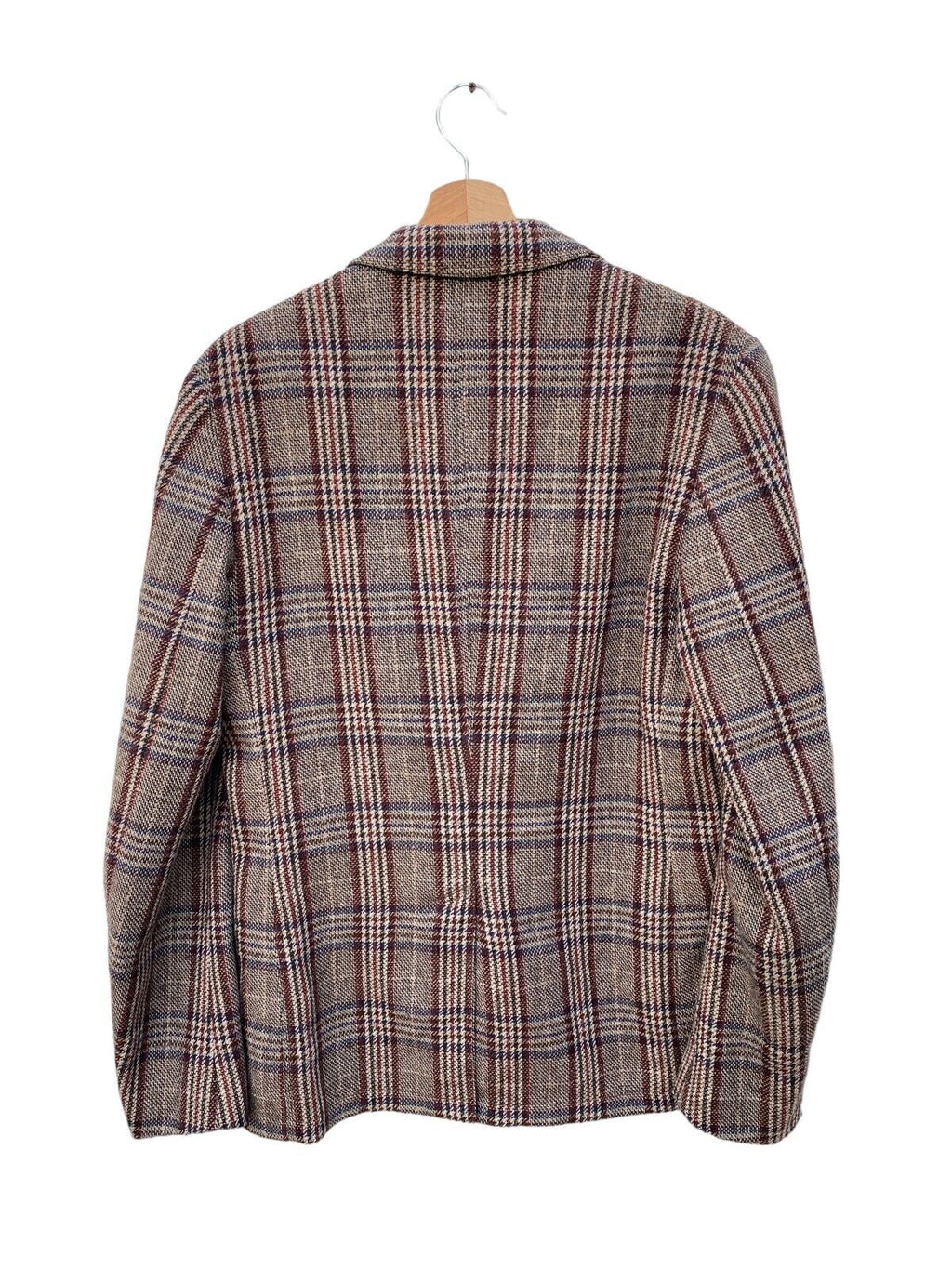 FW 2012 Brown Wool Checkered Blazer Jacket  Size 48 / M