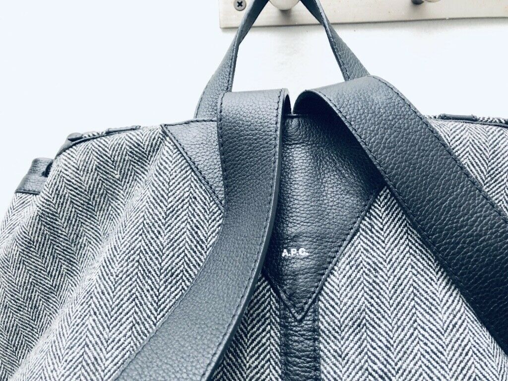A.P.C. Insane Military Grey Wool Backpack Bag Size O/S