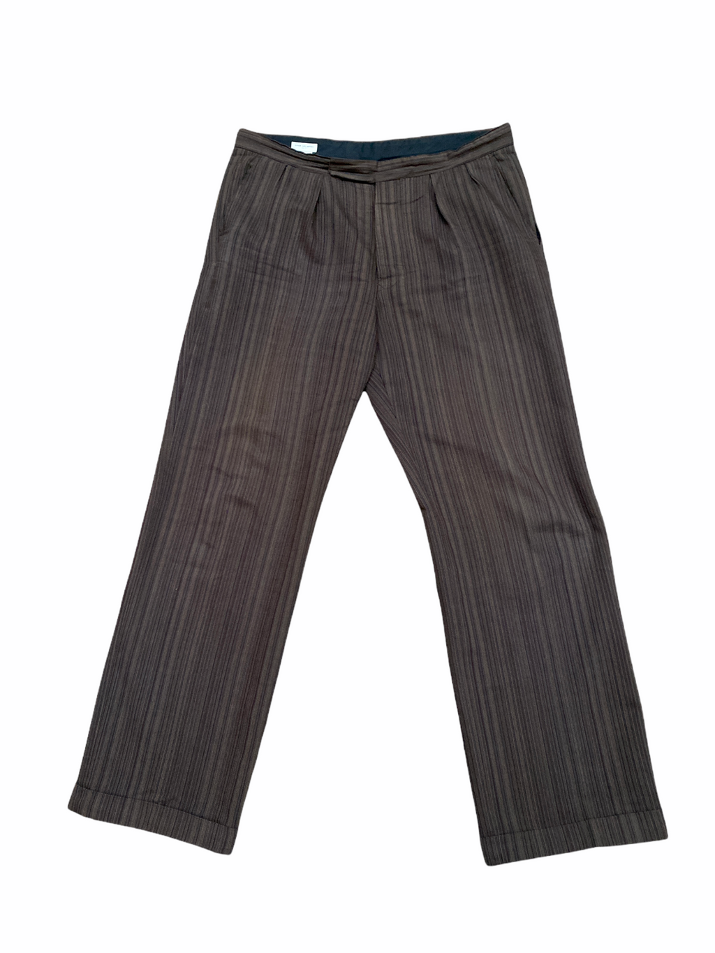 Straight Fit Brown Wool Pants Size 54