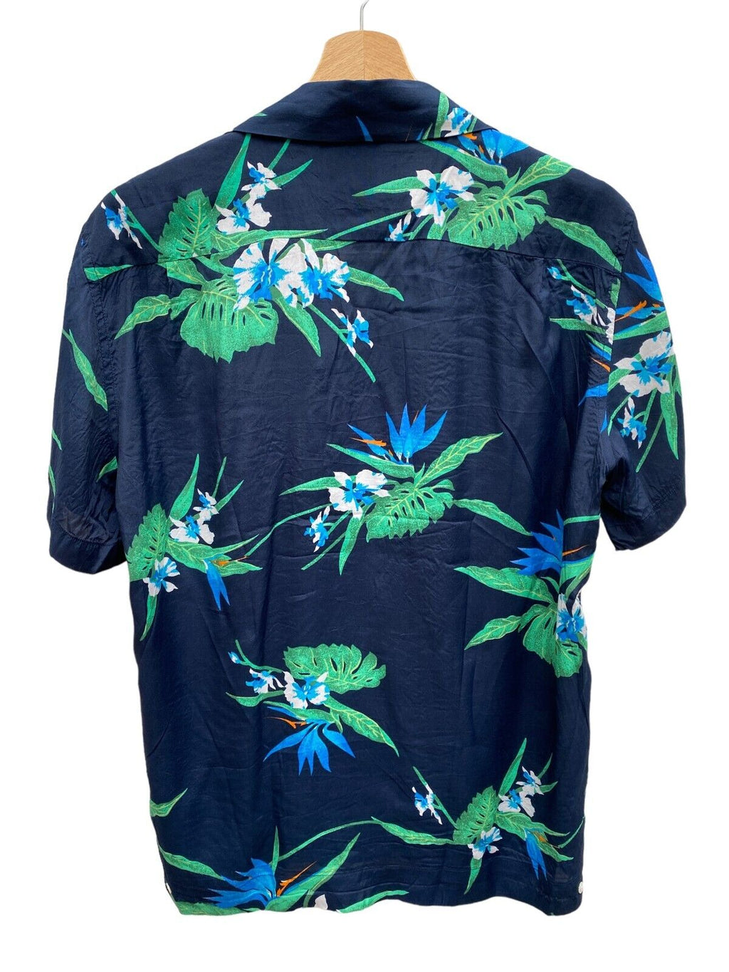 Sandro Paris Duke Navy Hawaiian Shirt Bowling Fit  Size L fits M