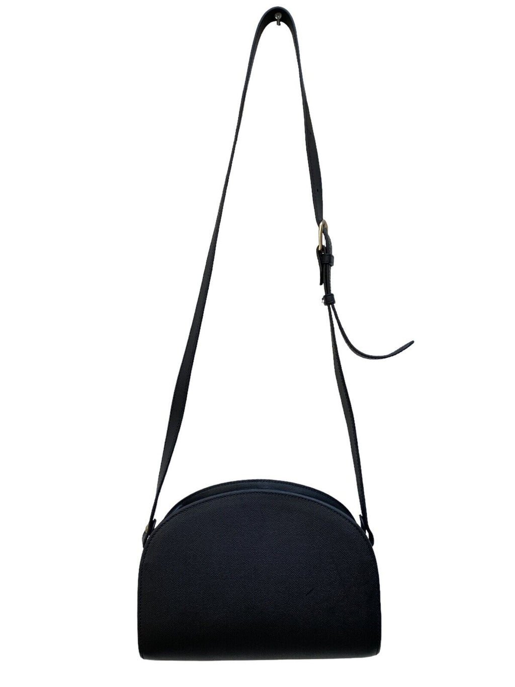 Black Half moon Pebble Leather bag   Regular Size APC