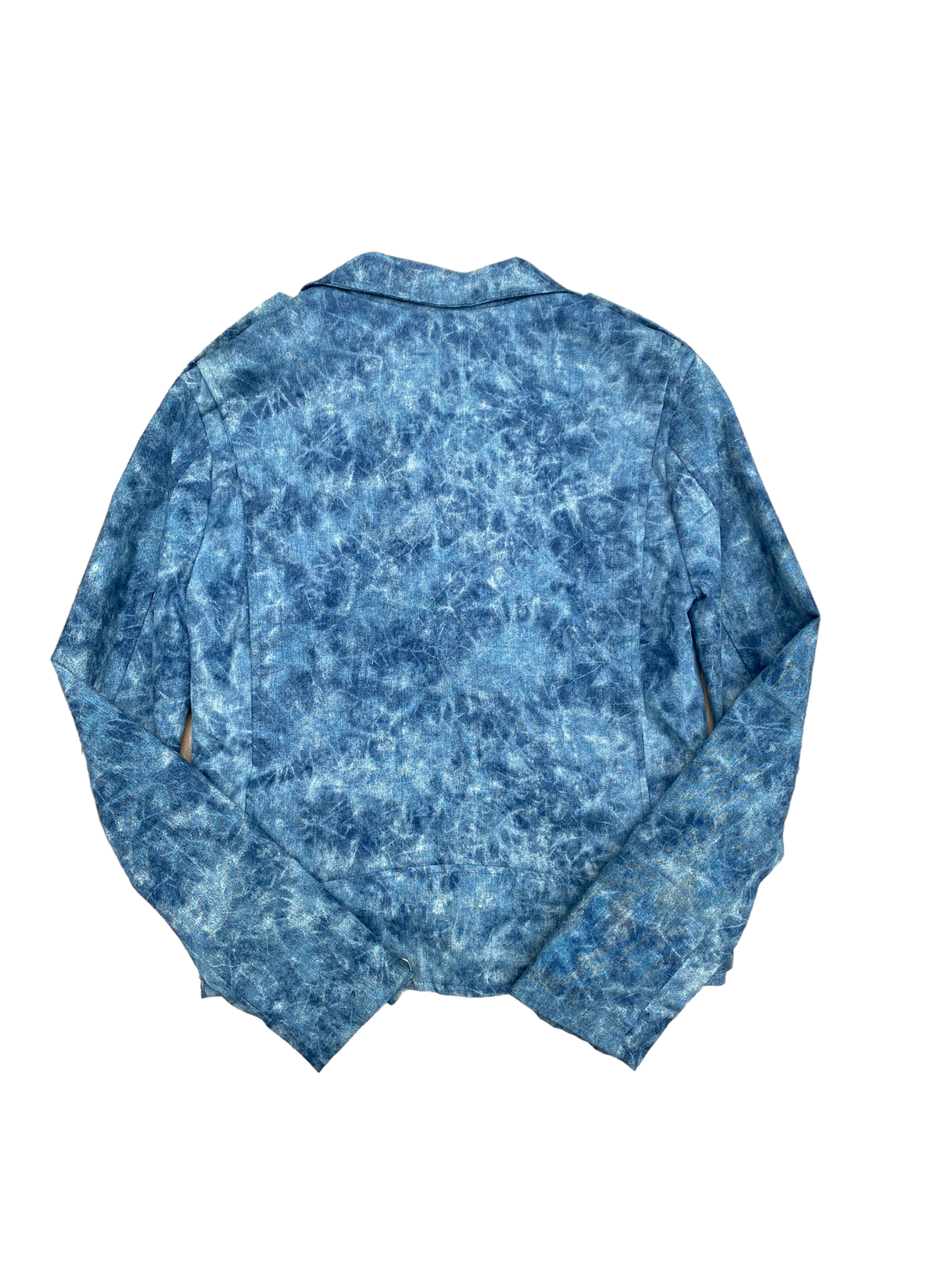 Blue Cotton Biker Jacket
