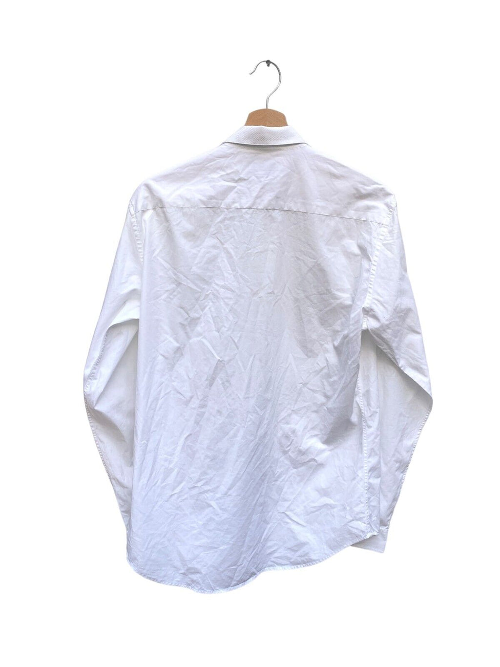 White Shirt  Contrast Textured Collar