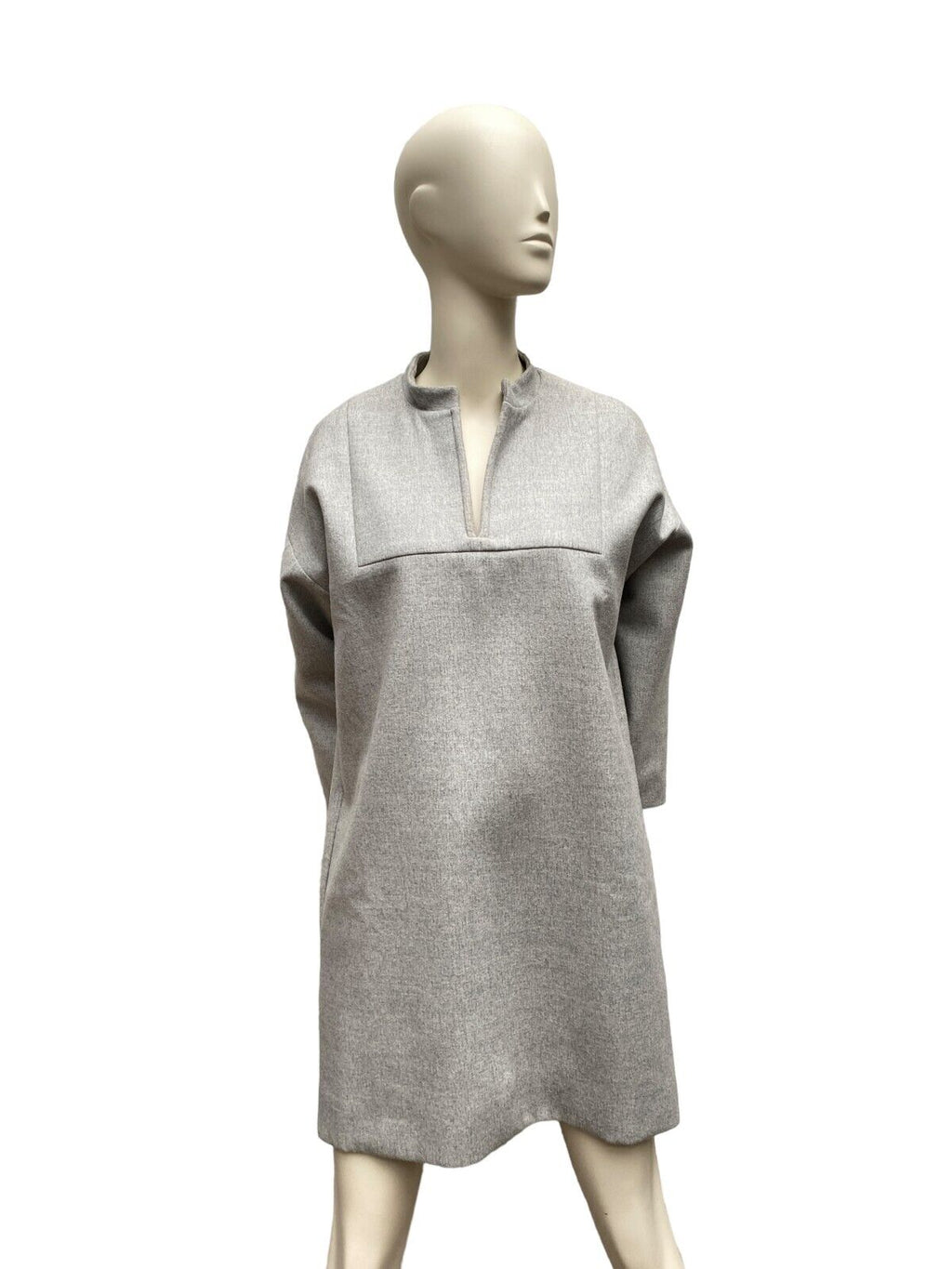 Grey Wool Dress Loose Fit  Size 38 / M