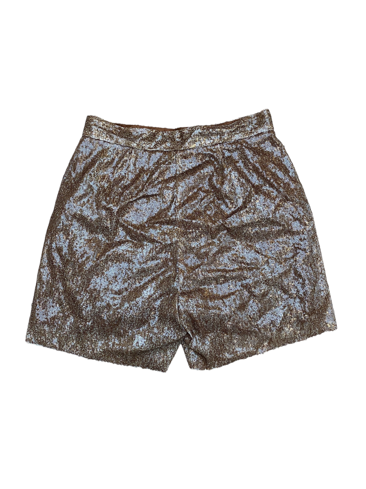 Sequined brown tobacco shorts