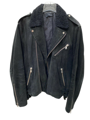 The Kooples Black Suede Leather Jacket Size L