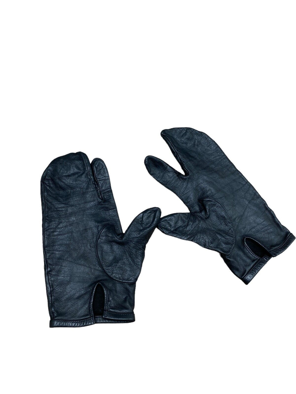 Vintage Black Leather Tabi Gloves Size 7,5 / Men S or Women M