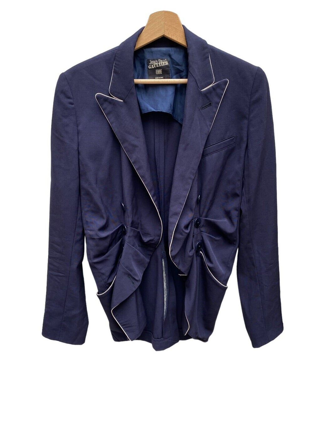 Jean Paul Gaultier  Vintage Navy Corset Bustier Blazer Jacket  Size IT 40 FR 36
