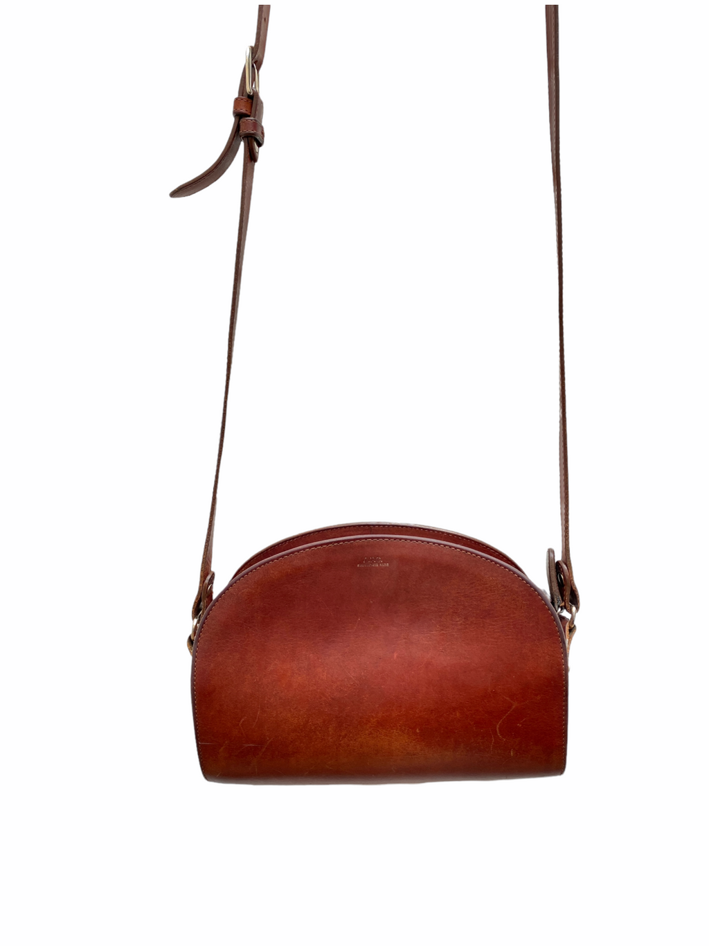 Brown Leather Half Moon Bag