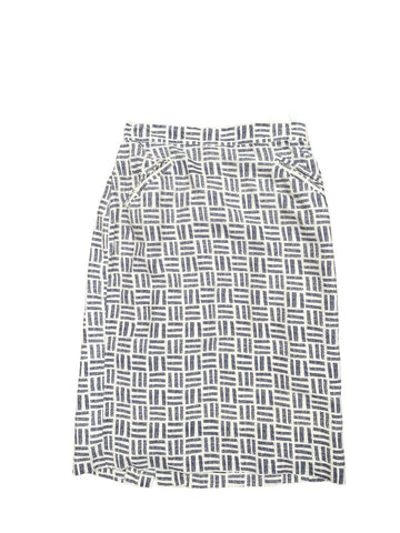 Courreges Vintage Grey geometric Silk Skirt Size XS / Extra Small / US 4