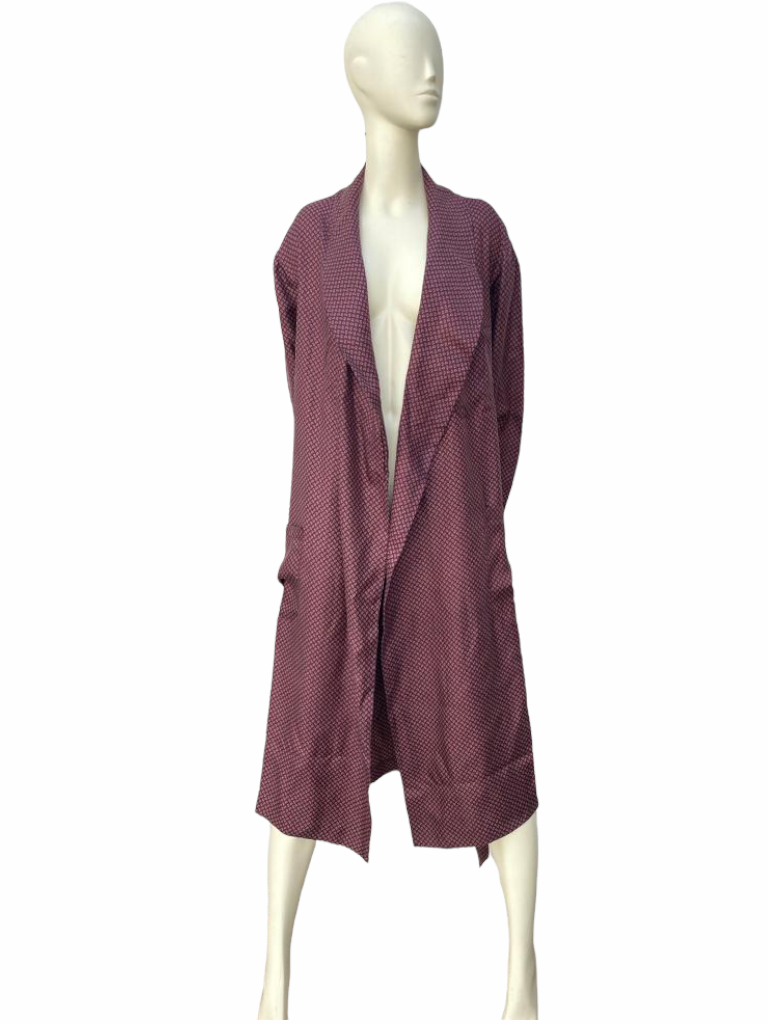 Long silk dressing gown Trench Coat