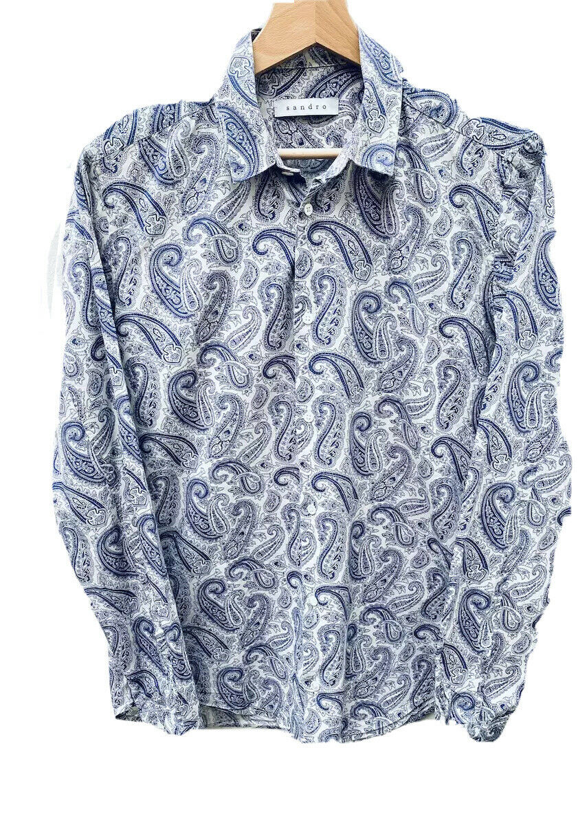 Sandro Paisley Blue shirt Size S