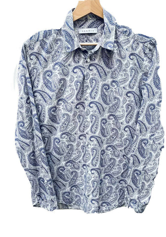 Sandro Paisley Blue shirt Size S