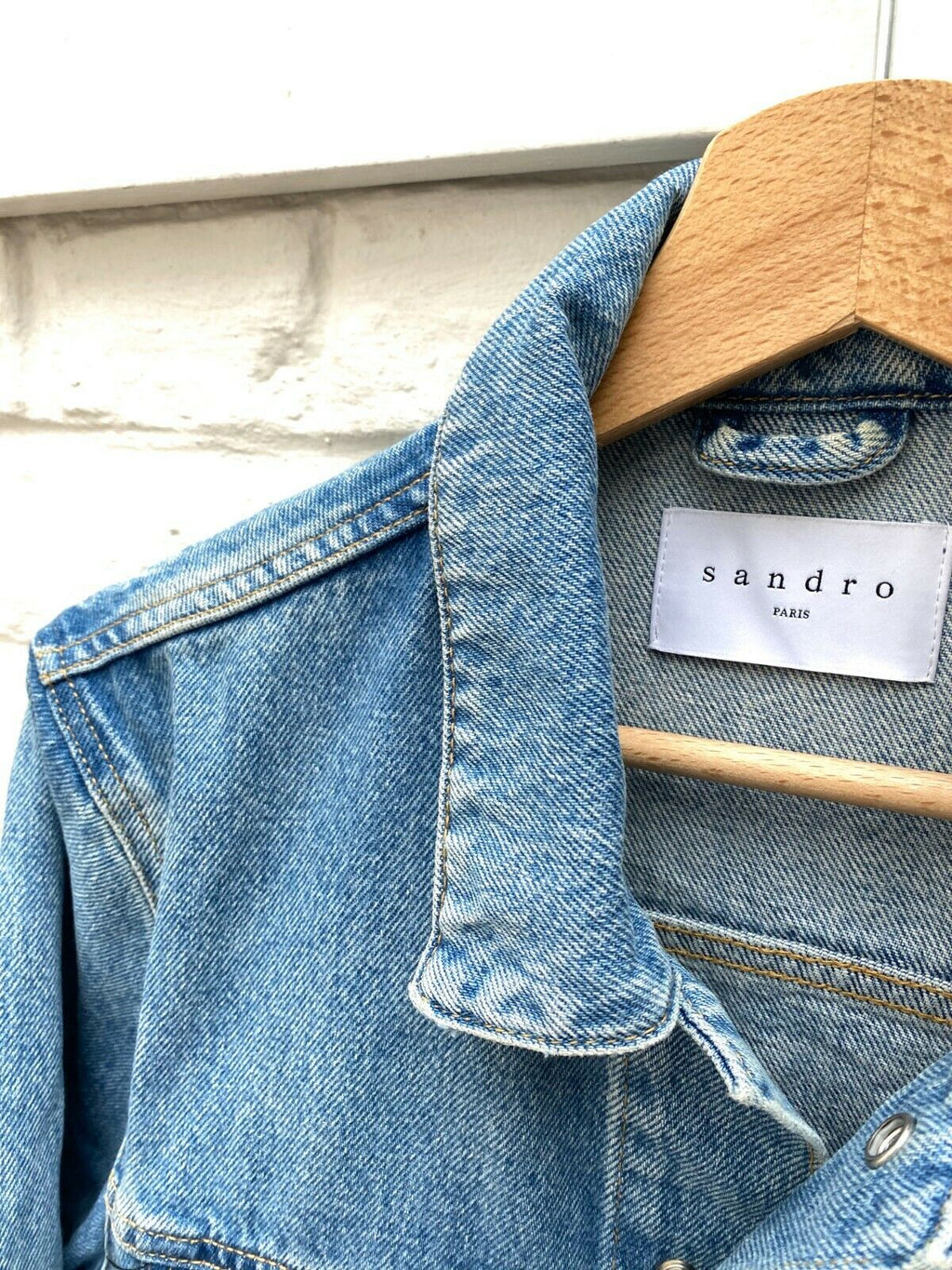 Sandro Light Blue Denim Jacket Superb Color Size S