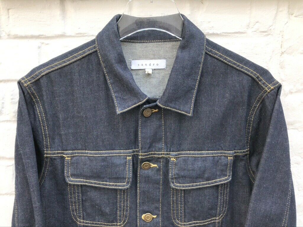 Sandro Raw Denim Jeans Jacket Size L / M