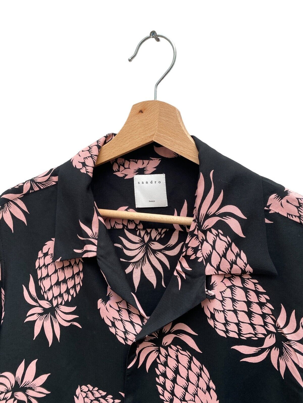Black Pink Hawaiian short sleeves shirt Size M (fits S)