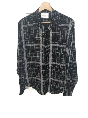 Sandro Black Checkered Print Shirt Size S