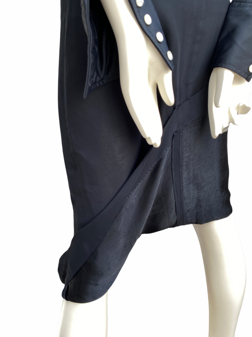 Vintage Viscose Reversed Lining Black Skirt