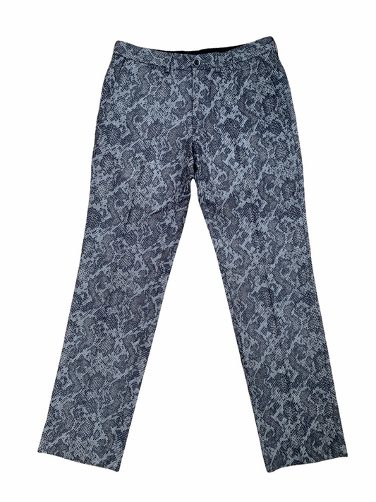 Grey Snakeskin print Wool Trousers