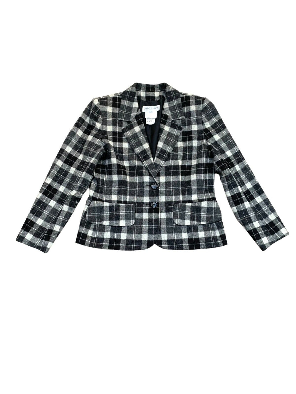 Grey Checkered Blazer Jacket