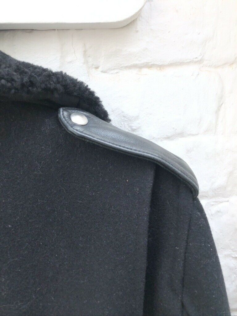 Sandro Melton Wool Biker Jacket  - Fur Collar Size S