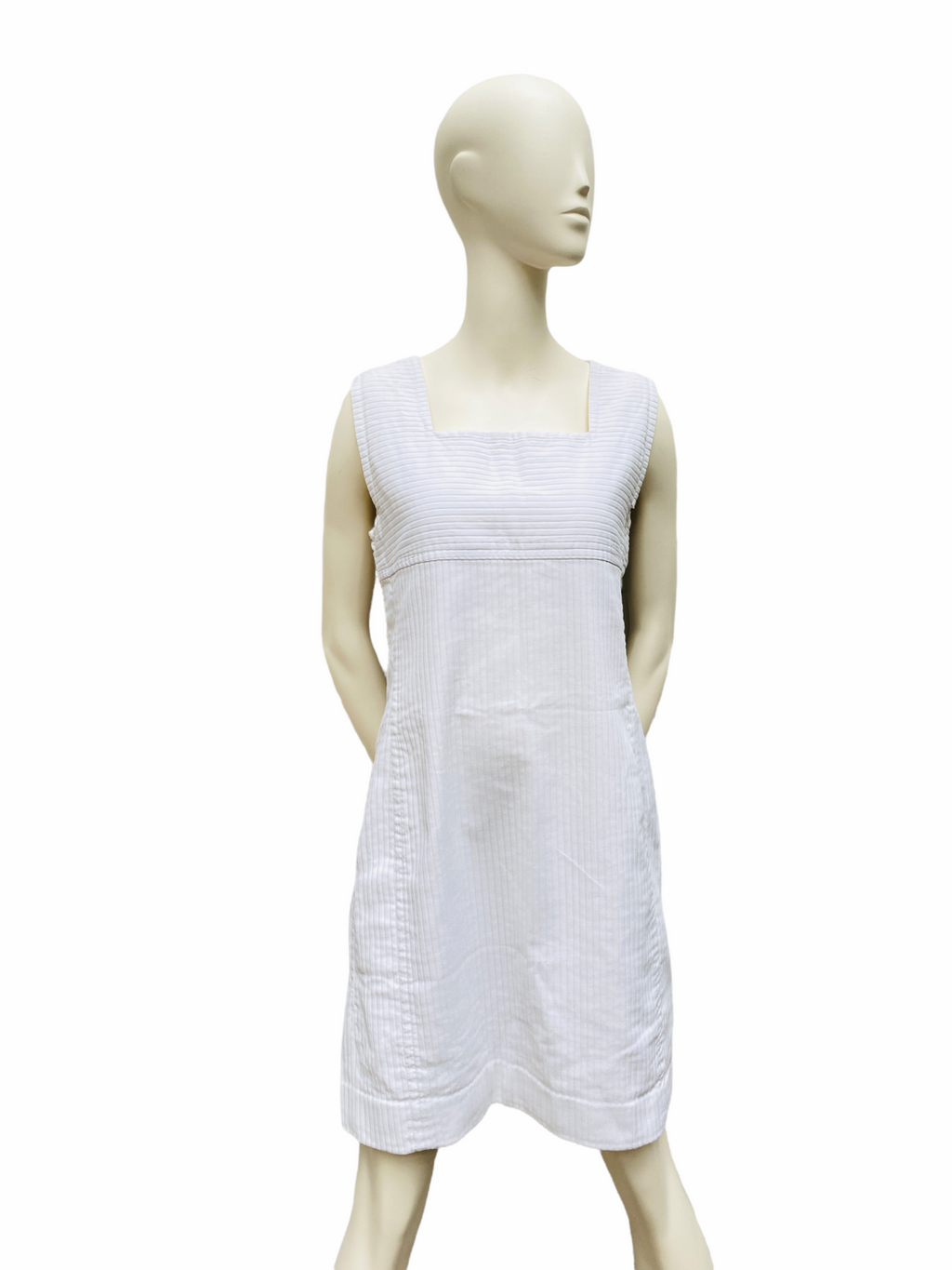Vintage White Ribbed Dress