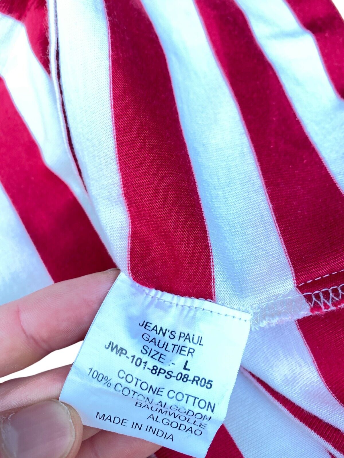 Striped Anchor T-shirt Women Size L fits M to L